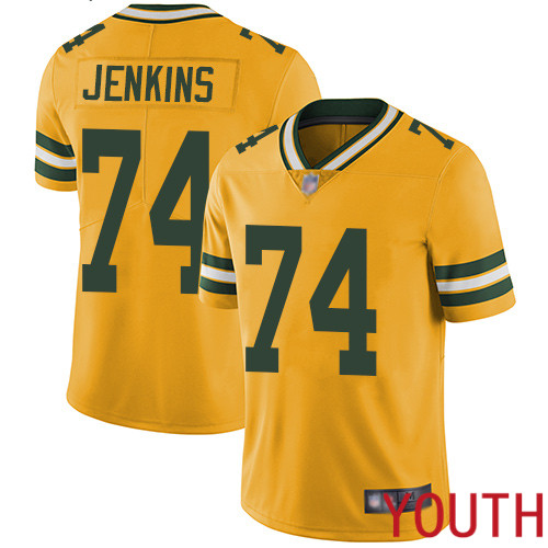 Green Bay Packers Limited Gold Youth #74 Jenkins Elgton Jersey Nike NFL Rush Vapor Untouchable->youth nfl jersey->Youth Jersey